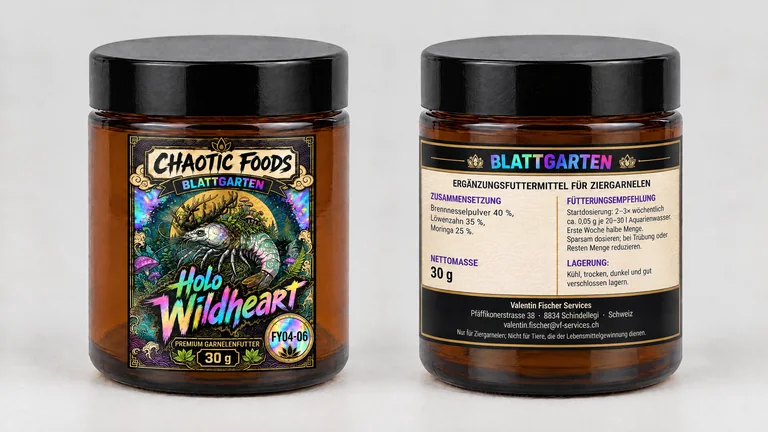Packaging draft of BLATTGARTEN, 30 g, front and back