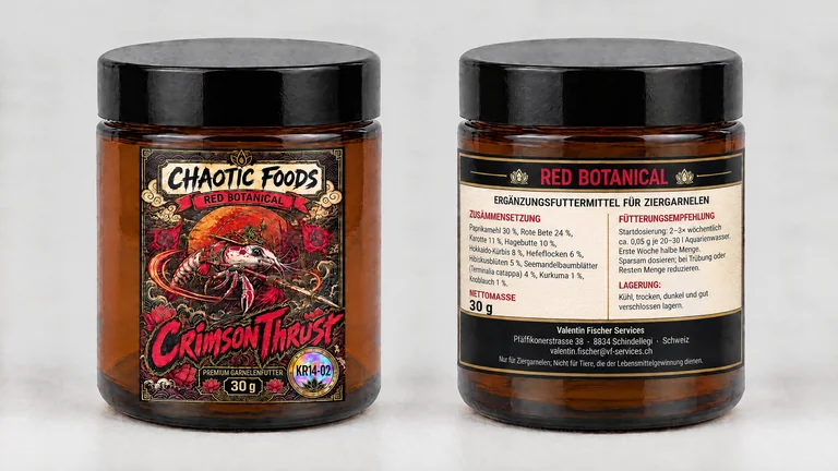 Packaging draft of RED BOTANICAL, 30 g, front and back